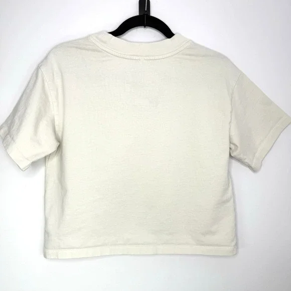 The North Face Women's S Cream Cropped Tee Multicolor Graphic Logo F21 Cotton - Picture 3 of 8